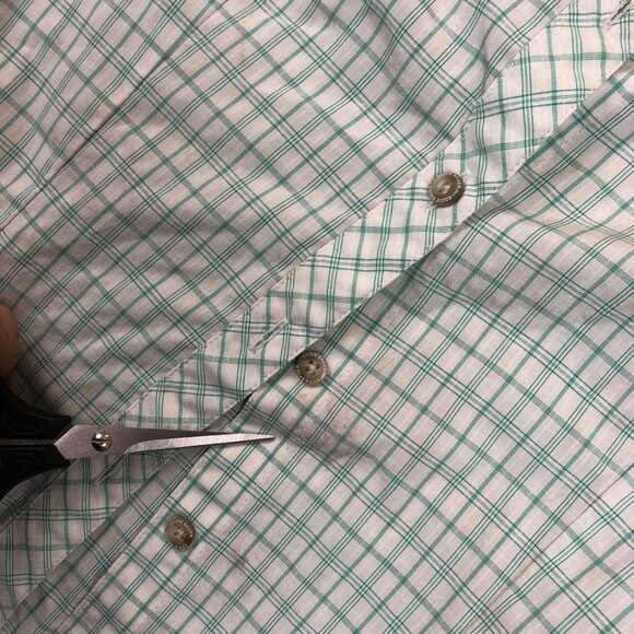 Eddie Bauer Women's Travex Button Up Shirt Large Green Plaid Long Sleeve Outdoor - Picture 7 of 10